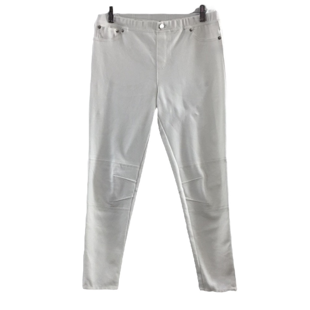 ATM White Skinny Ankle Jeggings Womens Large Stretch Pull On